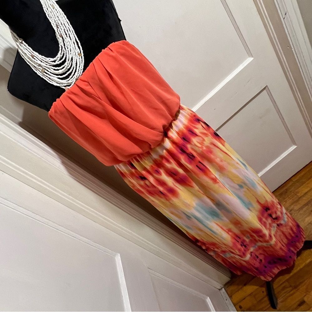 Bisou Bisou Coral Strapless Dress